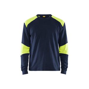 345717618933-3457-t-shirt-maniche-lunghe-blaklader-blu-navy-giallo-fluorescente